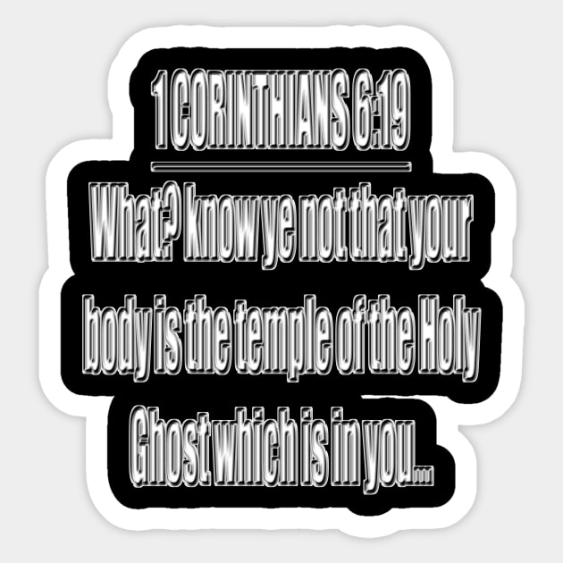 Bible Verse 1 Corinthians 6:19 Sticker by Holy Bible Verses
